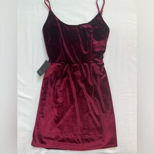 NWT-NBD Revolve Red Velvet Mini Dress 
Dark Burgundy color